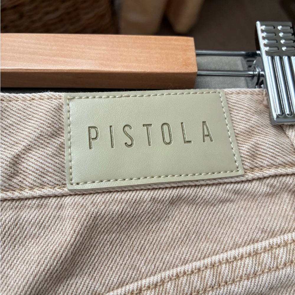 Pistola Ryder High-Rise Straight Leg Cuffed Jeans Oat color Size 27 - Picture 6 of 13